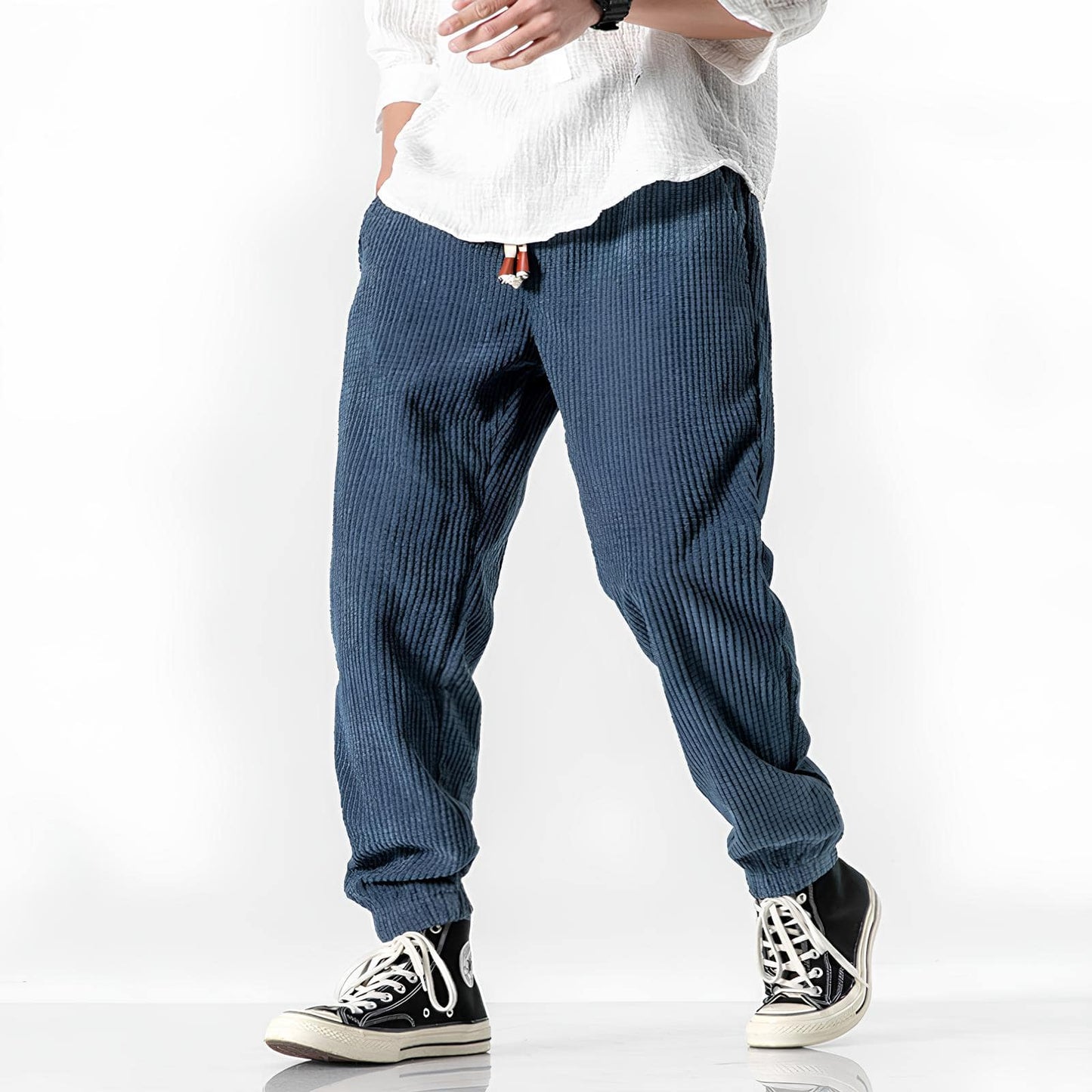 Alain – Spodnie sztruksowe w stylu casual chic