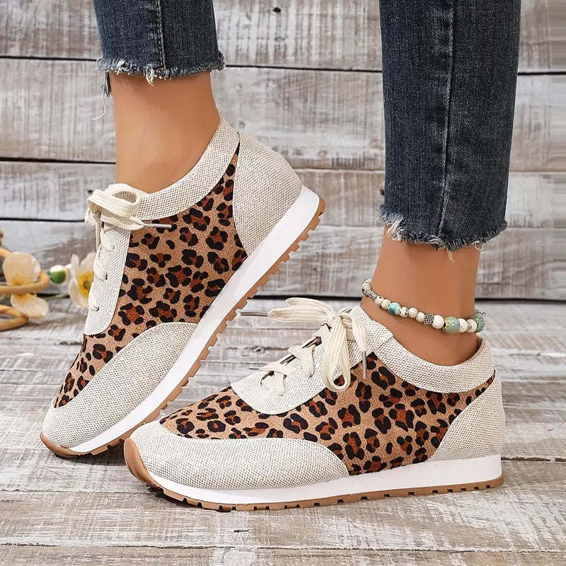 WILMA - WYGODNE SNEAKERSY Z NADRUKIEM W PANTERKĘ