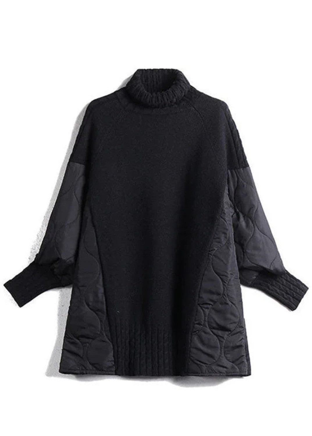 Damski Golfowy Sweter z Patchworku