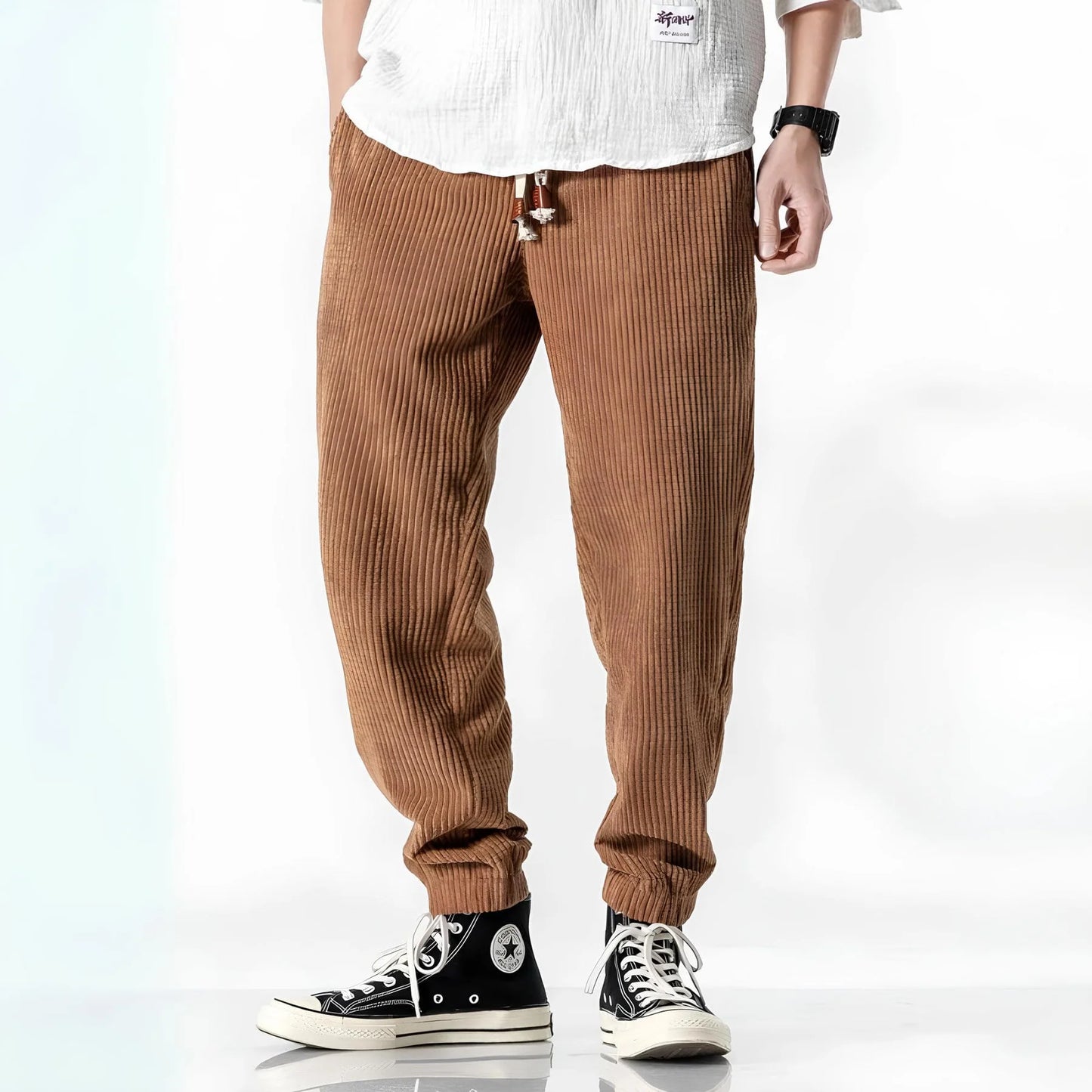 Alain – Spodnie sztruksowe w stylu casual chic