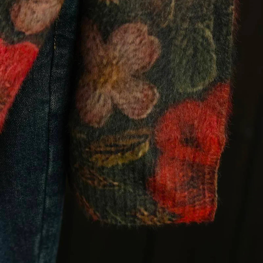 Jette – Kolorowy kwiatowy sweter damski