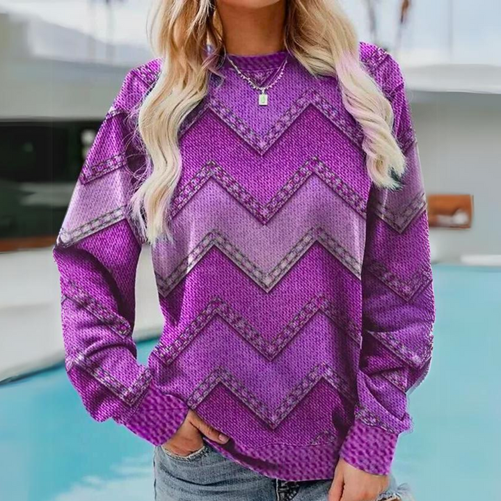 PAULIEN - Przytulny sweter w geometryczne wzory