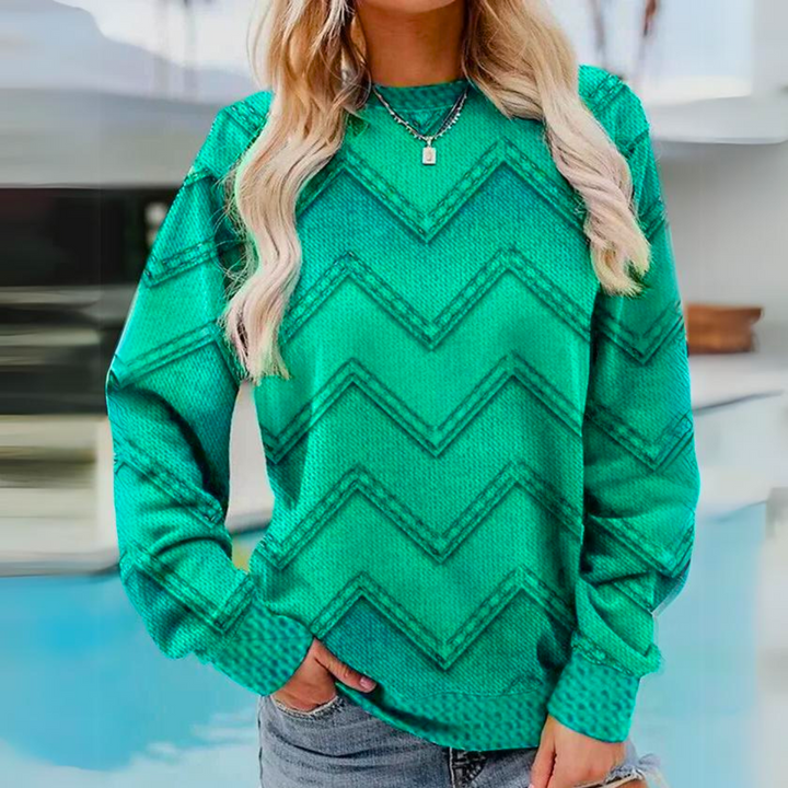 PAULIEN - Przytulny sweter w geometryczne wzory