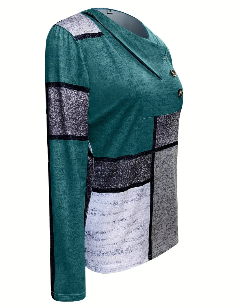 Nour - Bluzka z dekoltem w serek w stylu boho patchwork