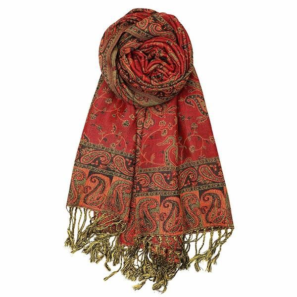 Luna-2025 Haftowany szal z kaszmiru Pashmina – ciepły, stylowy i elegancki