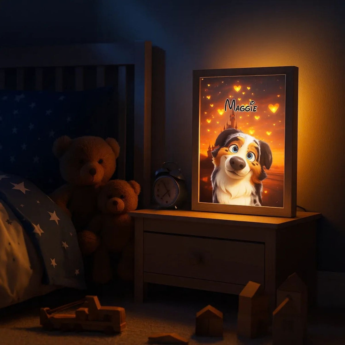 Magiczna lampka nocna LED z portretem pupila