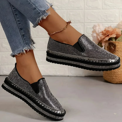 Marcelline – Trampki typu slip-on z platformą ze strasami