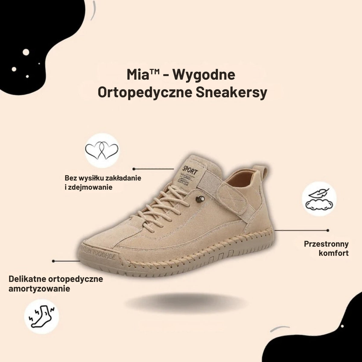 Gerlak Mia – lekkie sneakersy ortopedyczne o szerokim kroju | wygoda przy każdym kroku