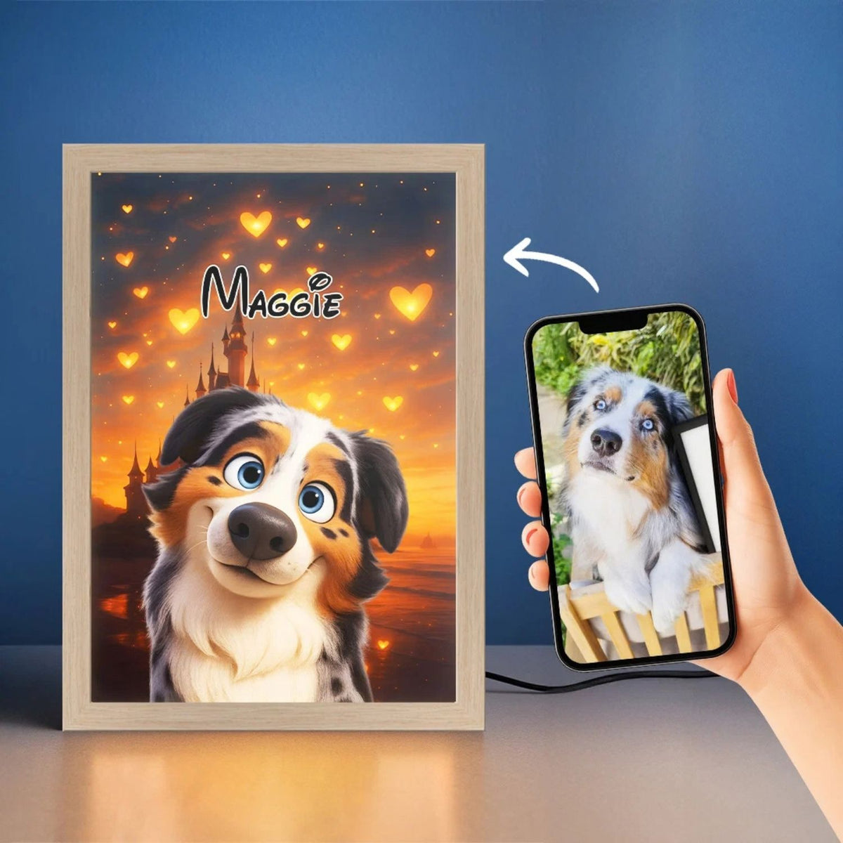 Magiczna lampka nocna LED z portretem pupila