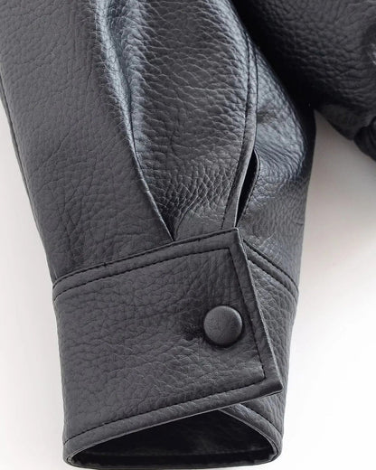 Asymetryczna Kurtka ze Skóry Wegetariańskiej Dla Kobiet