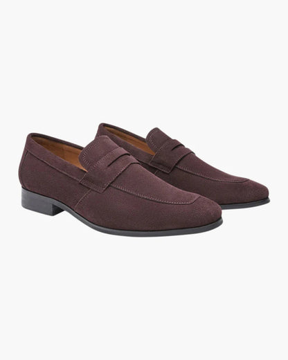 Gerlak Zamszowe Mokasyny z Paskiem - Styl Penny Loafer - Brązowe