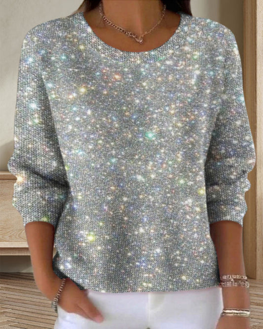 Casualowa bluza z okrągłym dekoltem