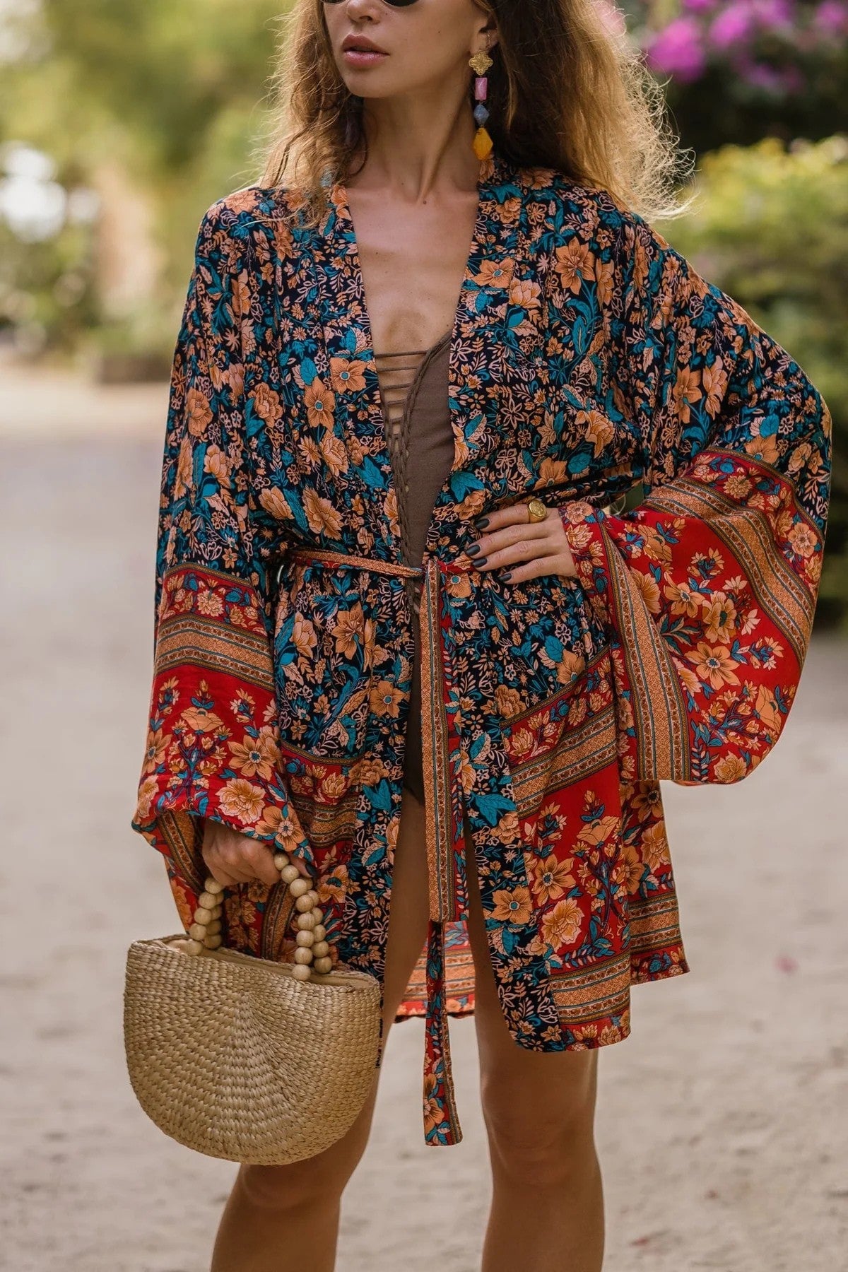 Kimono Riley w Kwiatowy Wzór