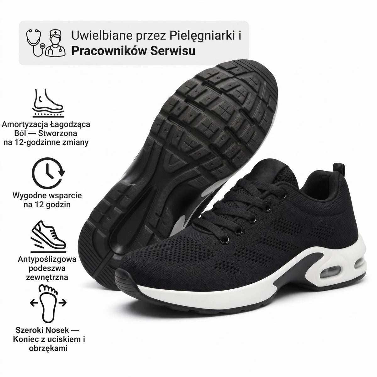 Gerlak™ Pro — Buty na 12-godzinną zmianę zapewniające całodzienną ulgę w bólu stóp, kolan i pleców