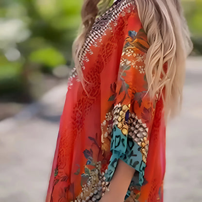 Capucine – asymetryczna sukienka boho z dekoltem w serek