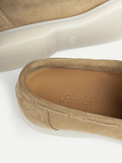 Ciemnobeżowe Zamszowe Yacht Loafers