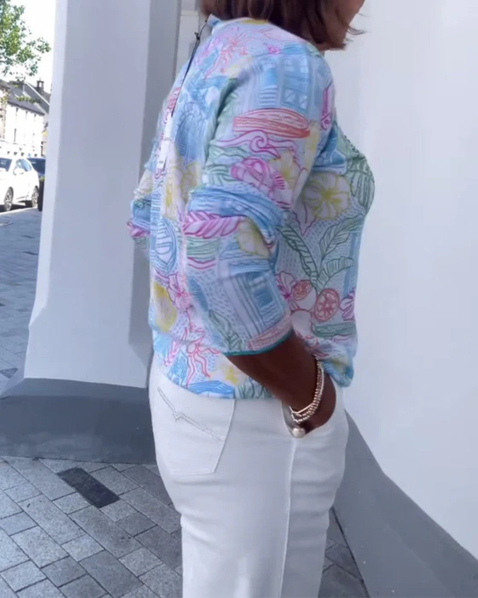 Kolorowy Sweter z Dekoltem V