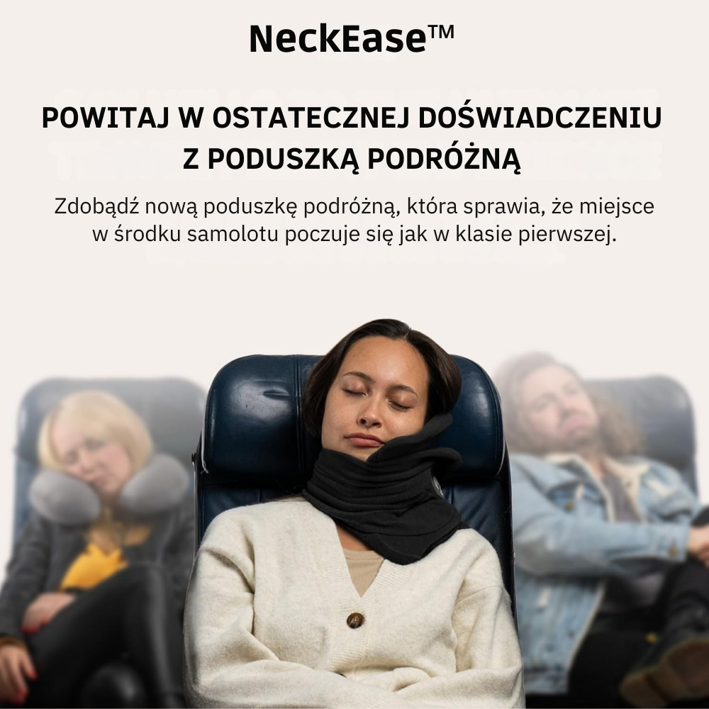 Kompaktowa poduszka podróżna NeckEase™ z naukowym podparciem głowy i szyi