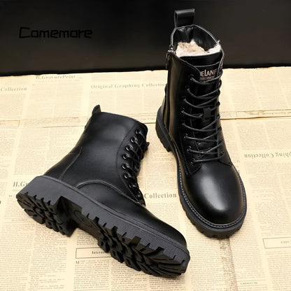 Seraphine - Wodoodporne skórzane buty zimowe
