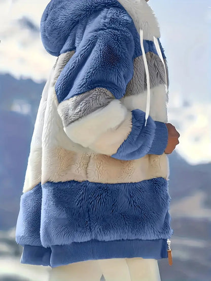 Elina - Kurtka Teddy w bloki kolorów