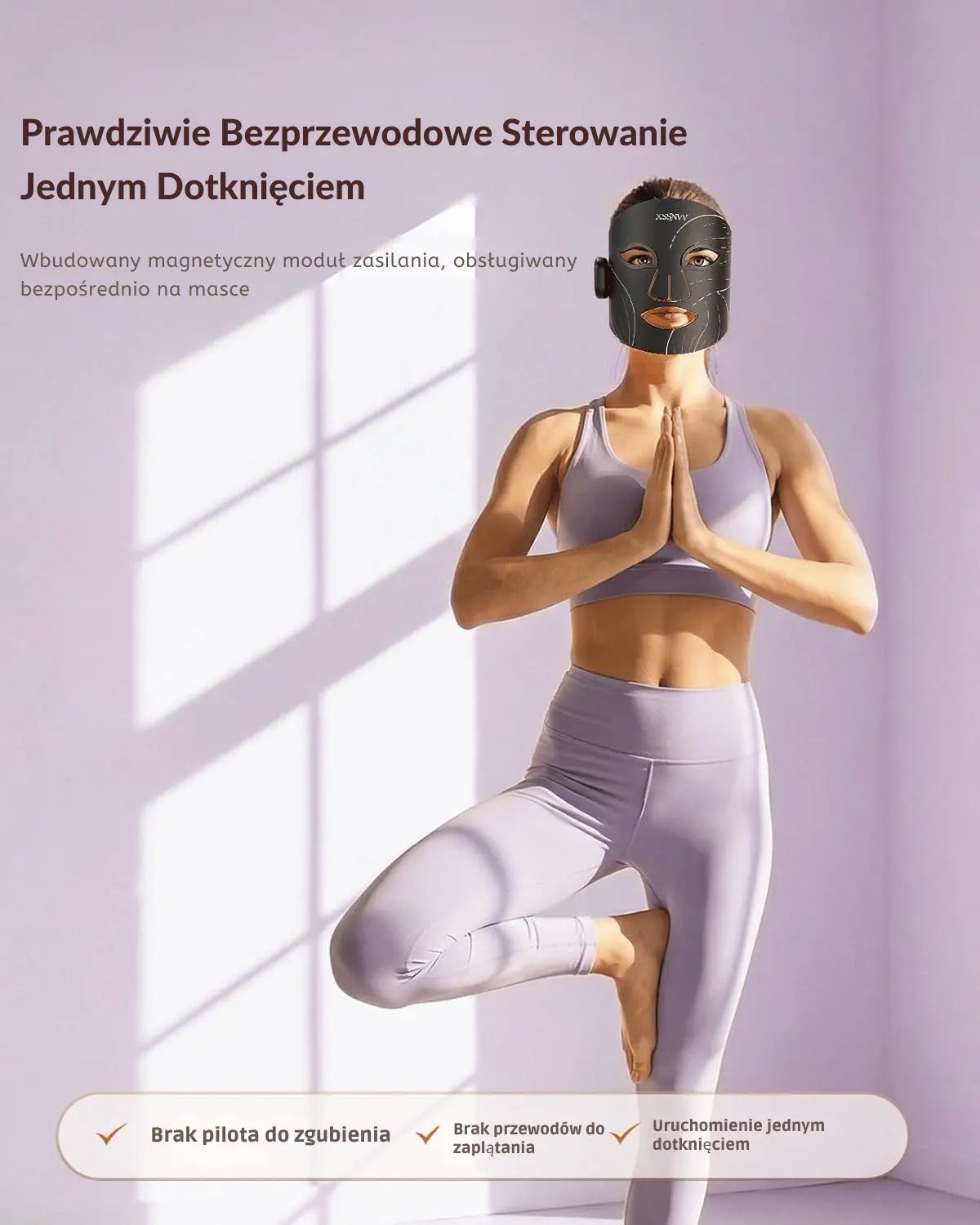 Maska LED na twarz | światłoterapia czerwona i podczerwona | 10 minut dziennie, bez wychodzenia z domu