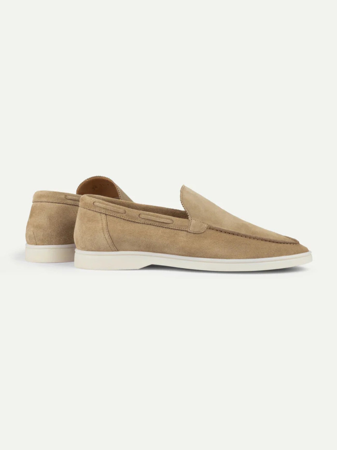 Ciemnobeżowe Zamszowe Yacht Loafers