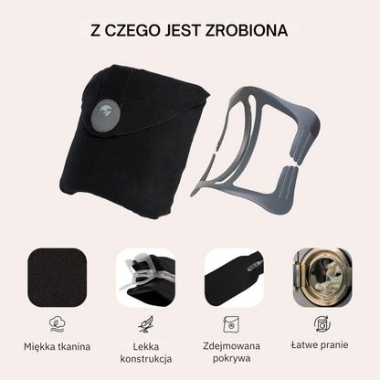 Kompaktowa poduszka podróżna NeckEase™ z naukowym podparciem głowy i szyi