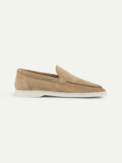 Ciemnobeżowe Zamszowe Yacht Loafers