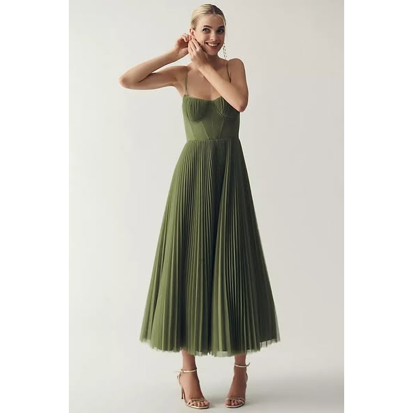 Evelin - Sukienka midi z tiulu o kroju fit &amp; flare