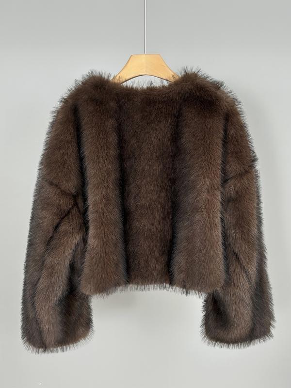 Larian - Jednolita kurtka ze sztucznego futra 