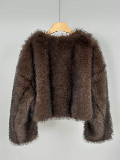 Larian - Jednolita kurtka ze sztucznego futra 