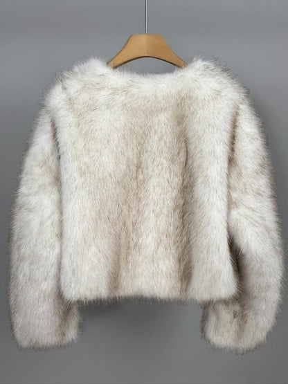 Larian - Jednolita kurtka ze sztucznego futra 