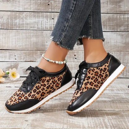 WILMA - WYGODNE SNEAKERSY Z NADRUKIEM W PANTERKĘ