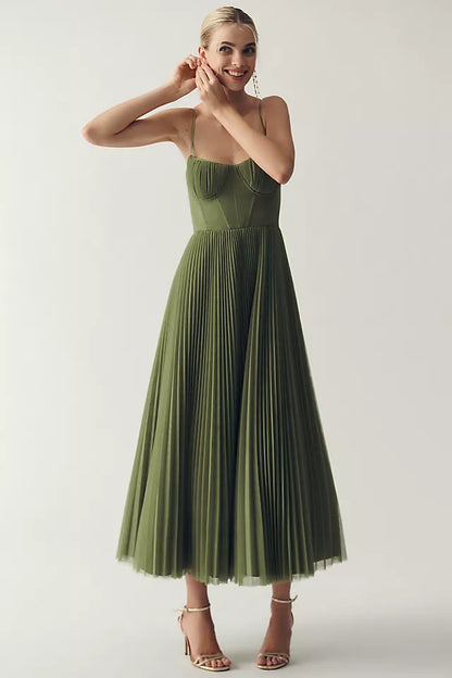 Evelin - Sukienka midi z tiulu o kroju fit &amp; flare