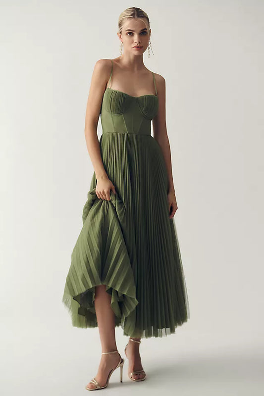 Evelin - Sukienka midi z tiulu o kroju fit &amp; flare