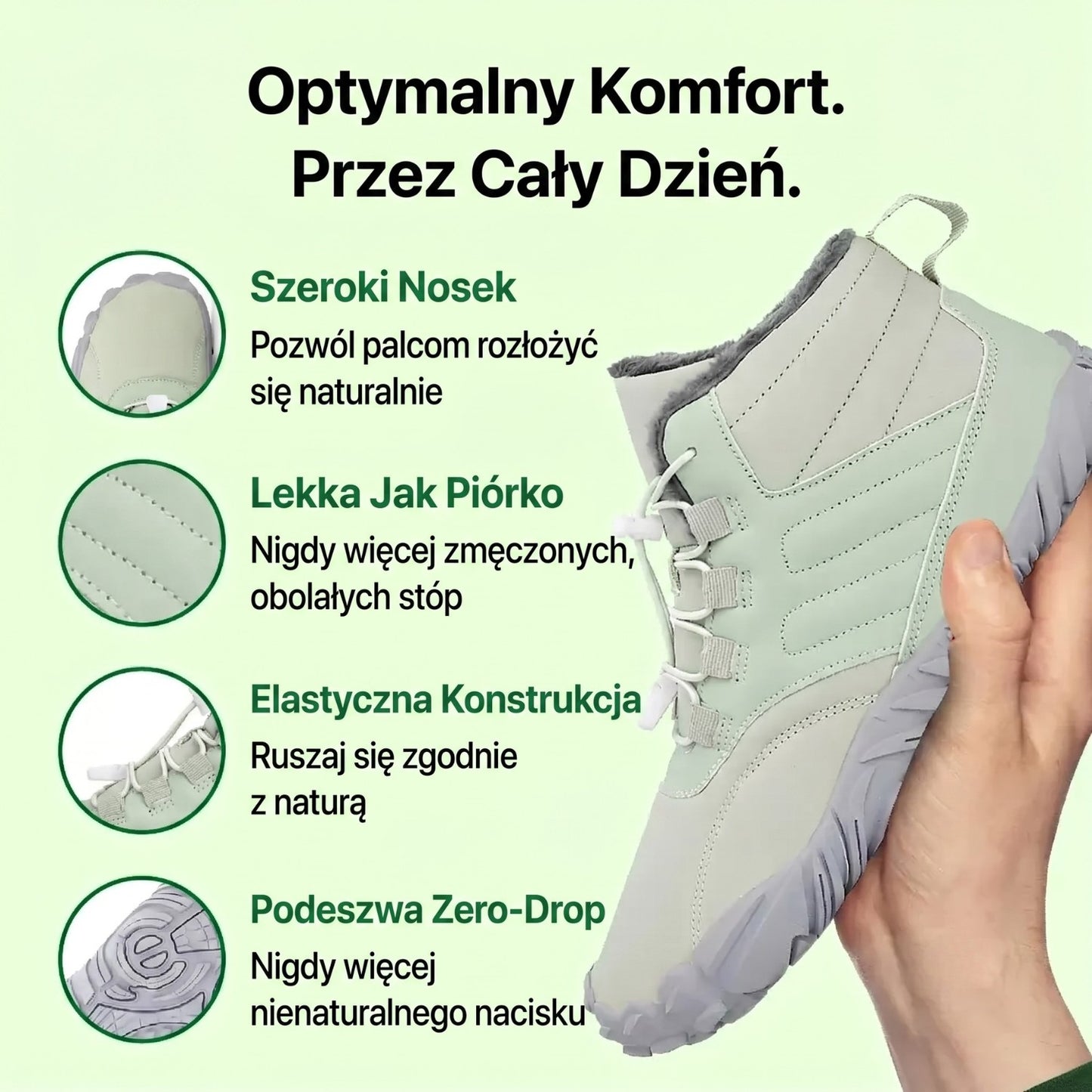Gerlak Peak Zimowe Buty Barefoot – Ocieplane Buty Zero Drop do Codziennego Komfortu