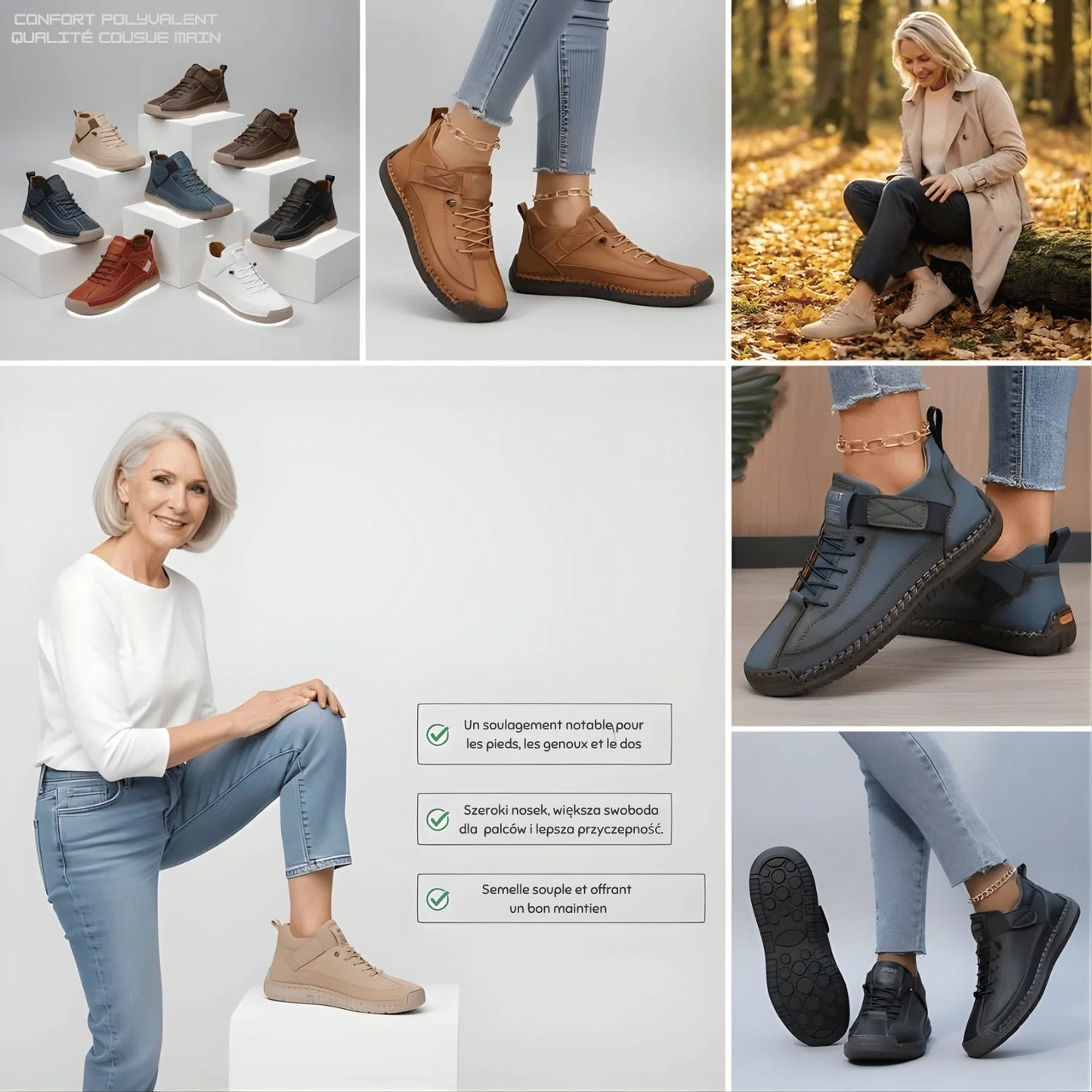 Mia™ – Sneakersy ortopedyczne damskie, szeroki nosek, wygodn
