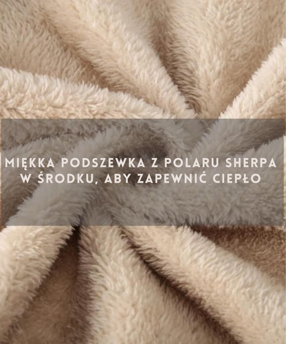 Męska kurtka z flaneli w kratę z podszewką z polaru Sherpa