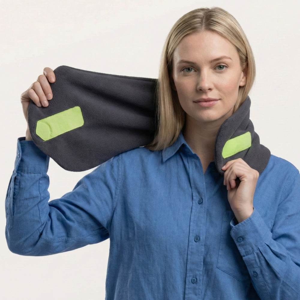 Kompaktowa poduszka podróżna NeckEase™ z naukowym podparciem głowy i szyi