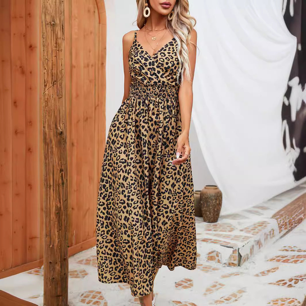 Savane Élégante – Sukienka maxi w panterkę