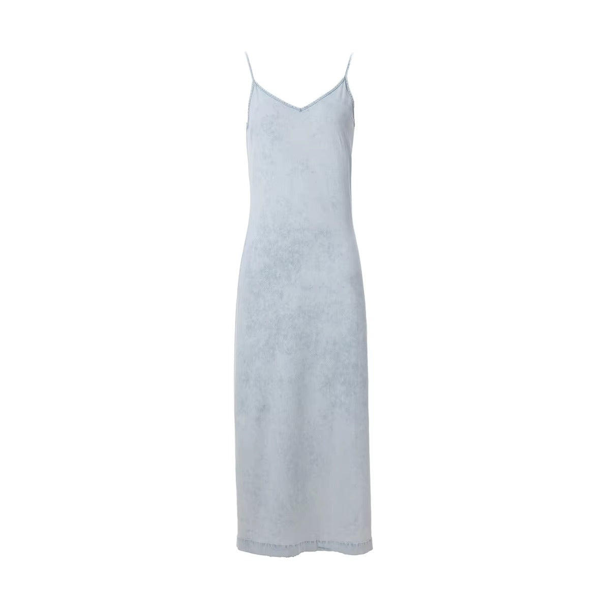 Mia - Lekka bluzka z denimu z kopertowym dekoltem i sukienka typu slip dress