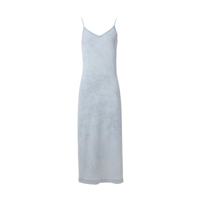 Mia - Lekka bluzka z denimu z kopertowym dekoltem i sukienka typu slip dress