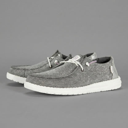 Brokatowe Buty Wsuwane Komfortowe