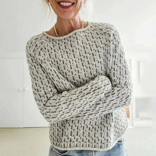 Signe – sweter retro ze wzorem kropli deszczu
