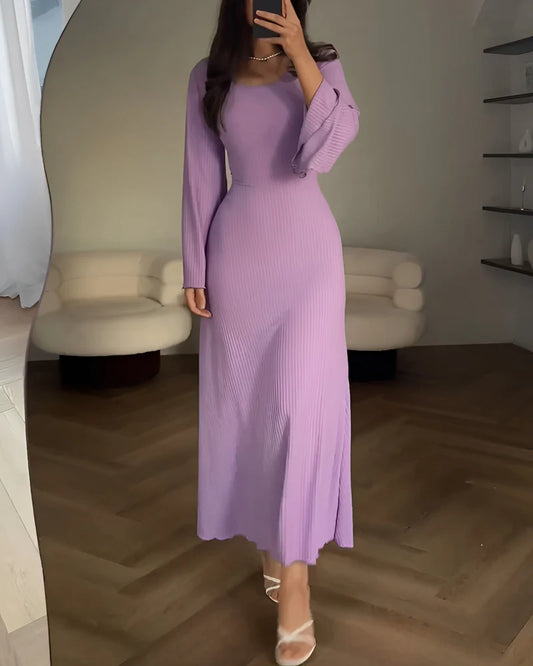 Monice - Elegancka dzianinowa sukienka maxi