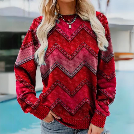 PAULIEN - Przytulny sweter w geometryczne wzory 