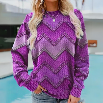 PAULIEN - Przytulny sweter w geometryczne wzory 