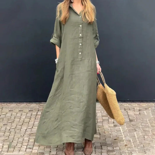 Eree - Bawełniana sukienka maxi