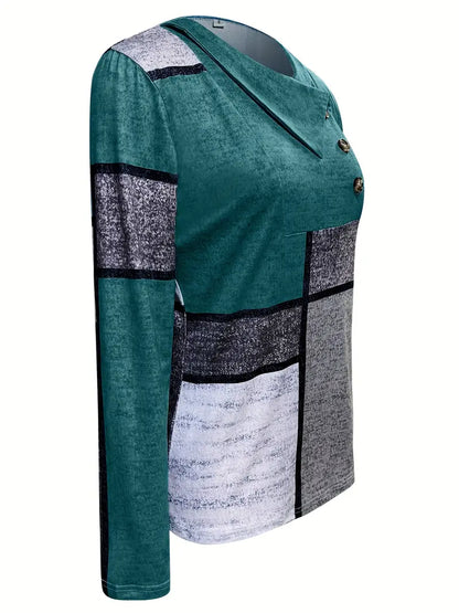 Nour - Bluzka z dekoltem w serek w stylu boho patchwork