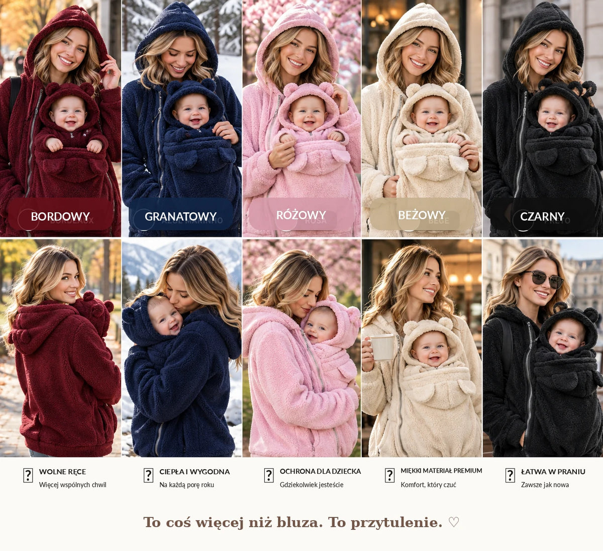 Bluza Teddy dla Mamy i Dziecka - Ciepła, Miękka i Przytulna